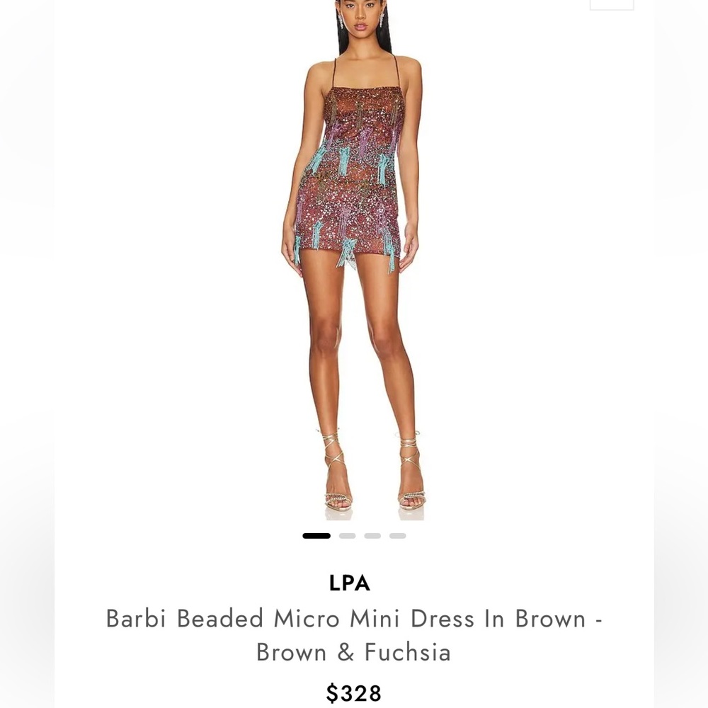 Lpa barbi beaded micro mini dress